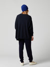 Womens Navy Cashmere Knitted Lounge Pants| Begg x Co