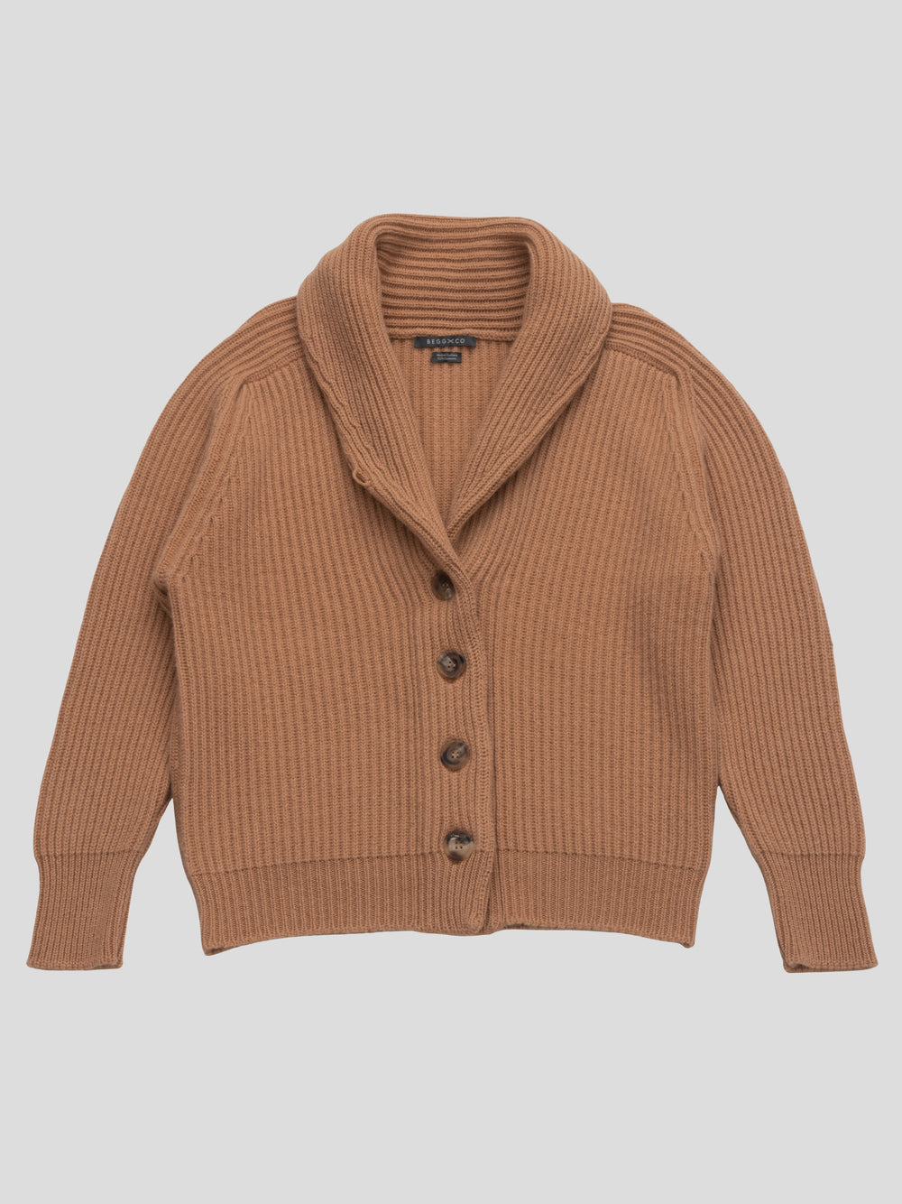 Womens Mini Yacht Cashmere Knitted Cardigan Caramel | Begg x Co