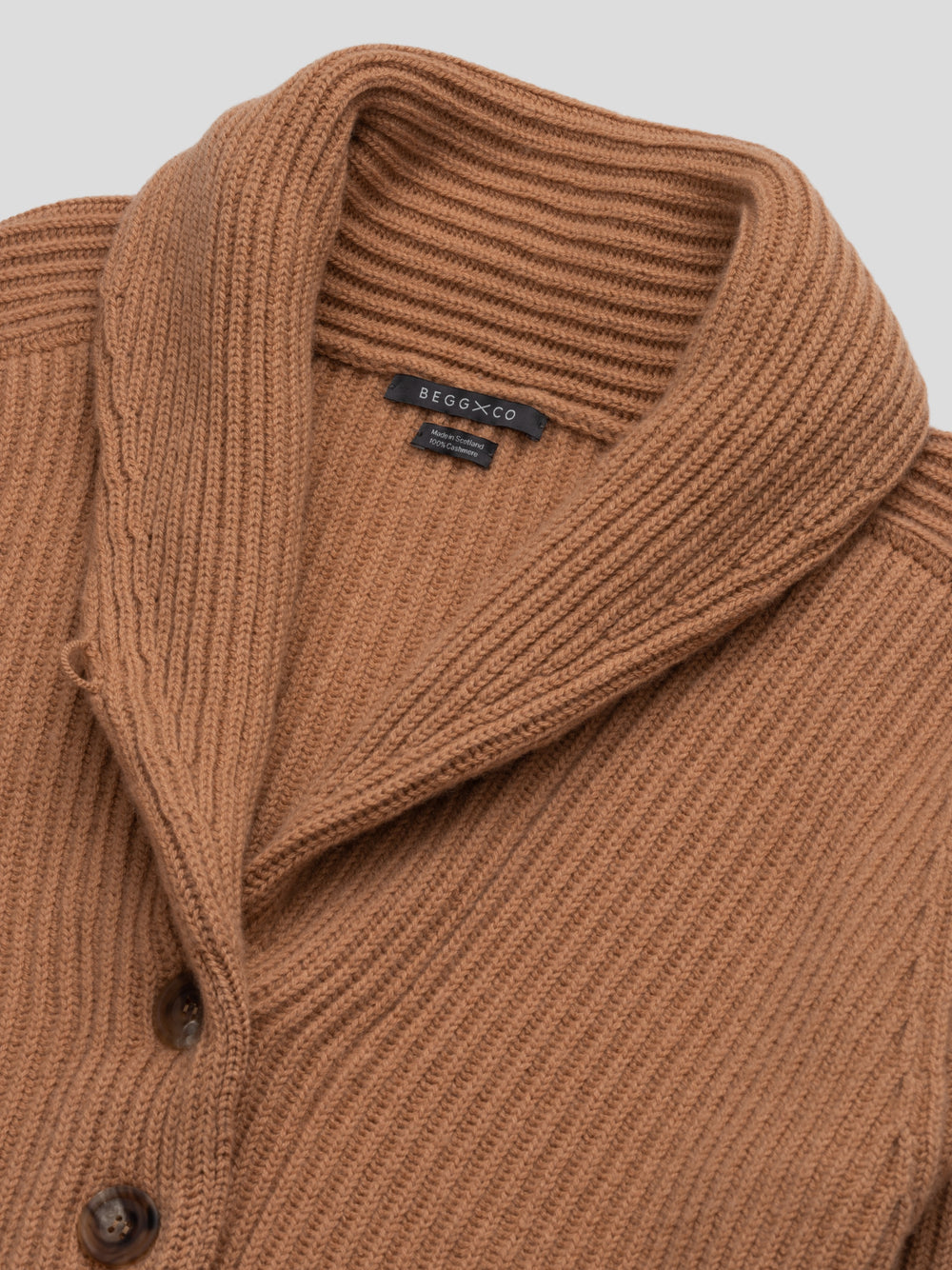 Womens Mini Yacht Cashmere Knitted Cardigan Caramel | Begg x Co