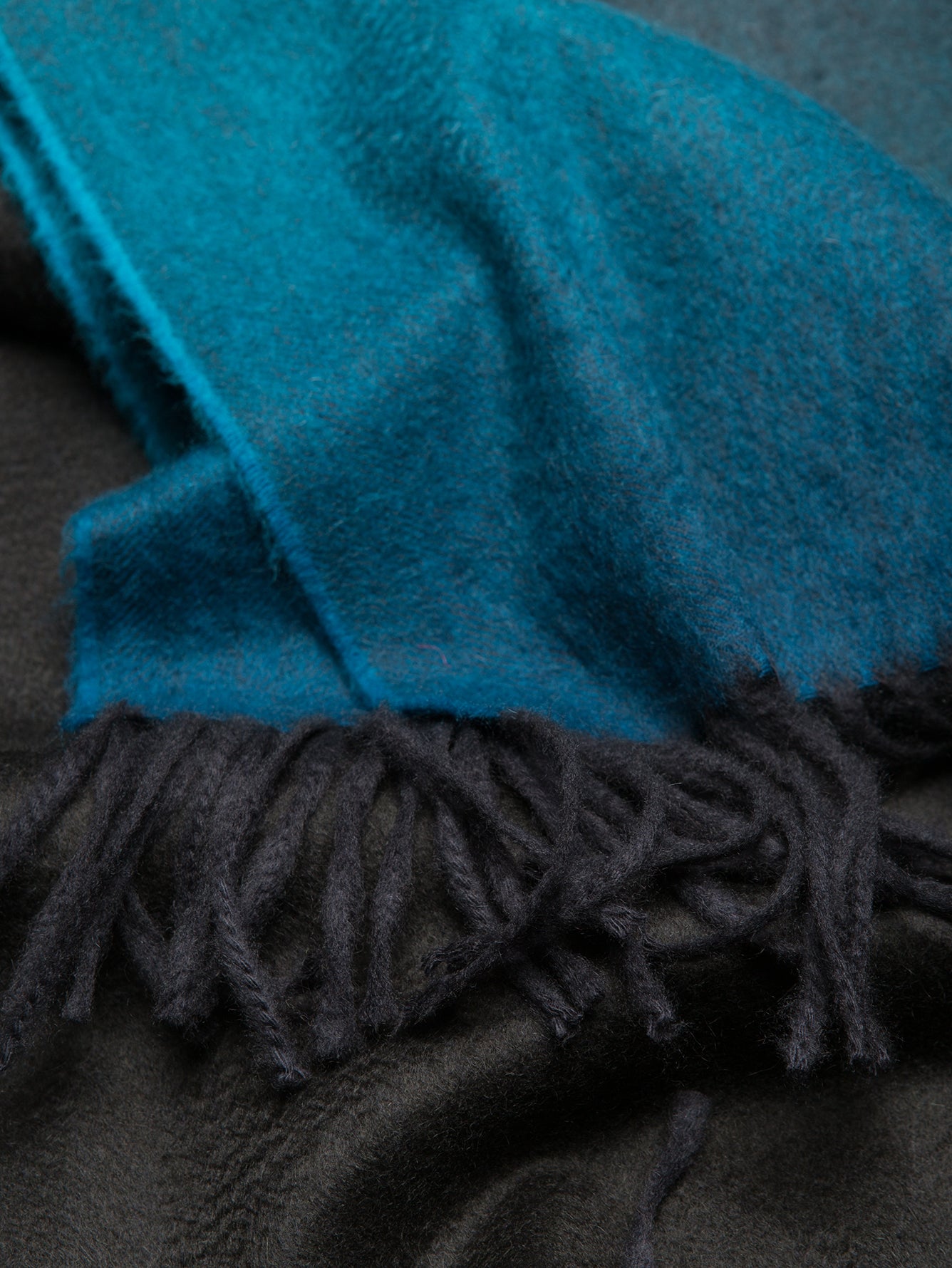 Nuance Ombre Cashmere Throw Blue Grey Detail | Begg x Co