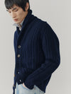 Mens Aspen Cashmere Knitted Cardigan Pacific - Begg x Co