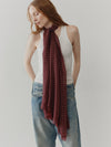 Wispy Hanover Womens Cashmere Scarf Burgundy White | Begg x Co