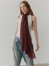 Wispy Hanover Womens Cashmere Scarf Burgundy White | Begg x Co