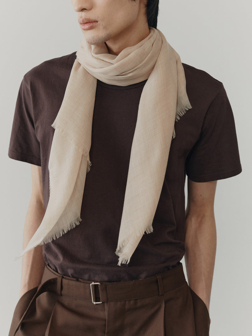 Wispy Plain Mens Cashmere Scarf Light Natural | Begg x Co