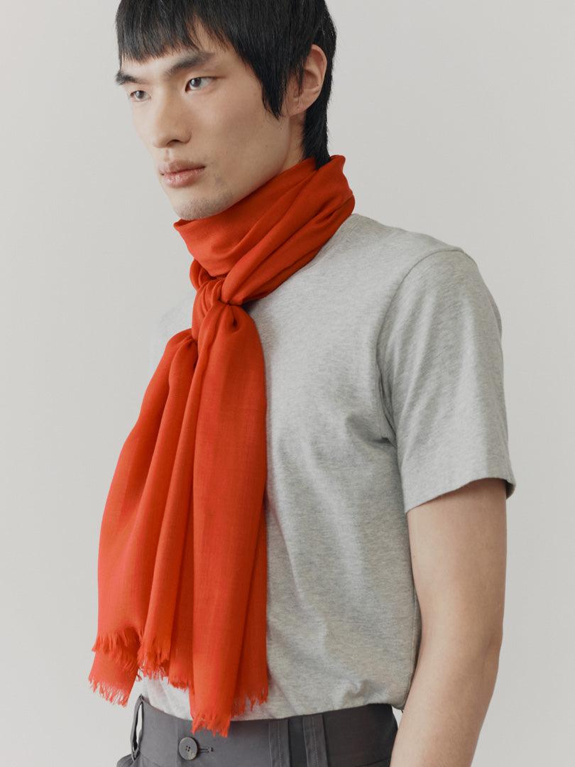 Wispy Plain Mens Cashmere Scarf Regal Red | Begg x Co