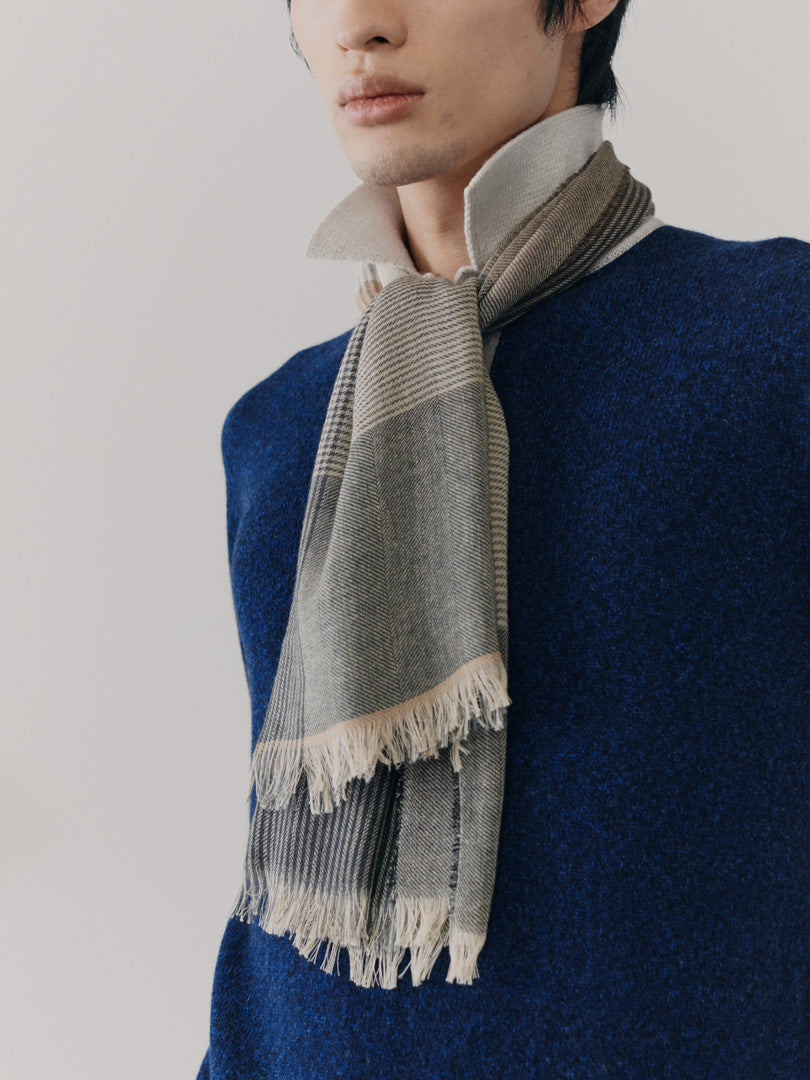 Men's Fiji Barr Natural Cashmere Cotton Scarf - Begg x Co