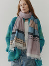 Women's Staffa Mackie Cashmere Silk Scarf Mauve Marine - Begg x Co