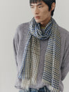 Men's Wispy Howson Lightweight Cashmere Scarf Natural Navy - Begg x Co