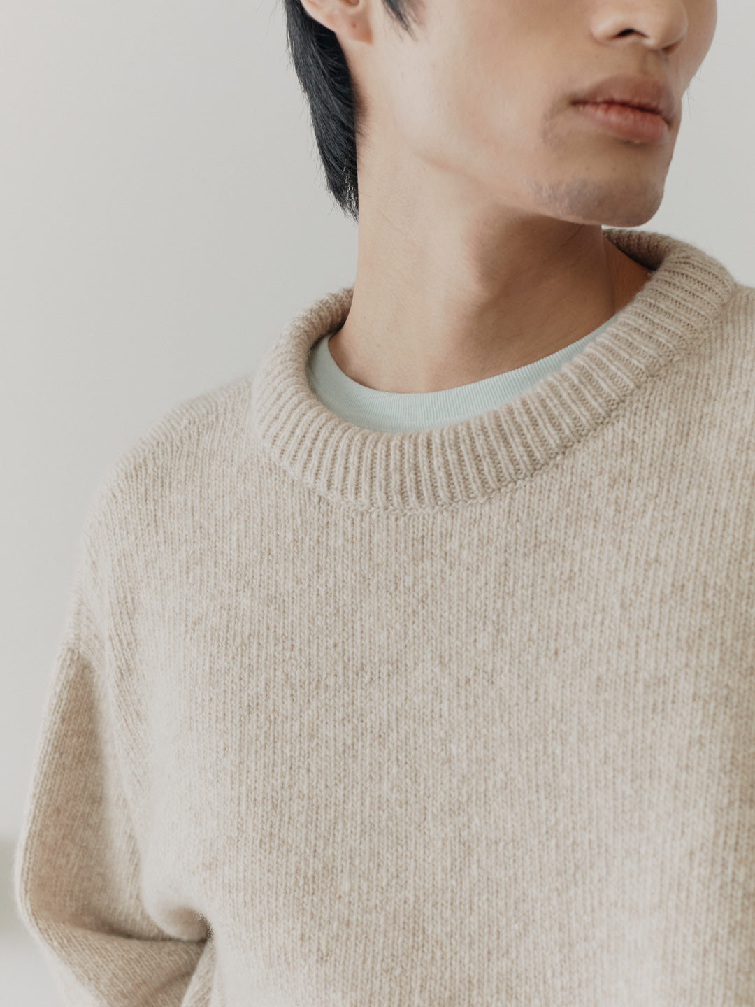 Mens Ricos Cashmere Sweater Oat - Begg x Co