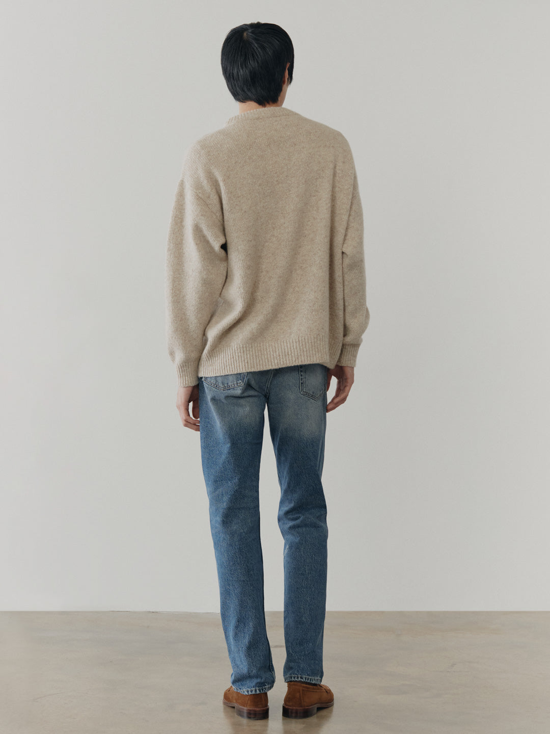 Mens Ricos Cashmere Sweater Oat - Begg x Co