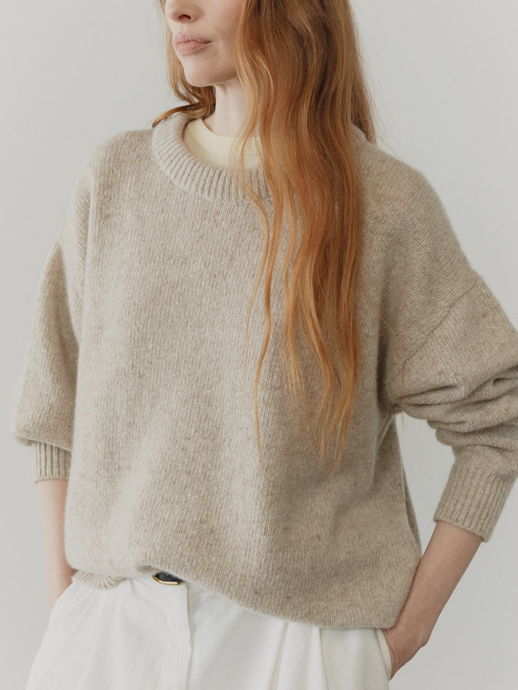 Womens Ricos Cashmere Sweater Oat- Begg x Co