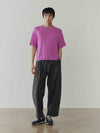 Mens Lumiere Knitted Cashmere T-Shirt Hibiscus - Begg x Co