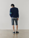 Mens Beach Break Knitted Cashmere Sweater Indigo Marl - Begg x Co