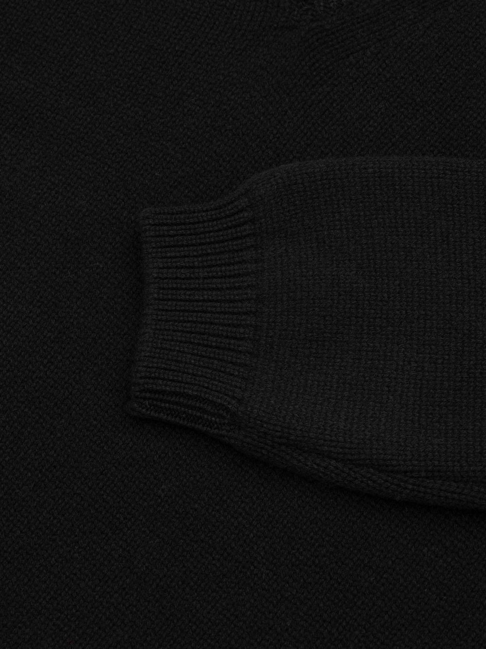 Mens Sloane Knitted Cashmere V-Neck Sweater Black| Begg x Co