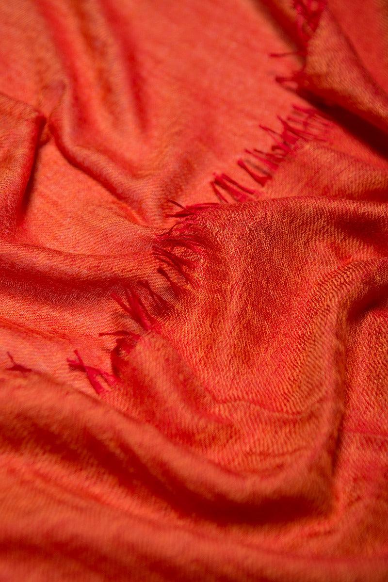 Women's orange cashmere silk lightweight scarf | Begg x Co