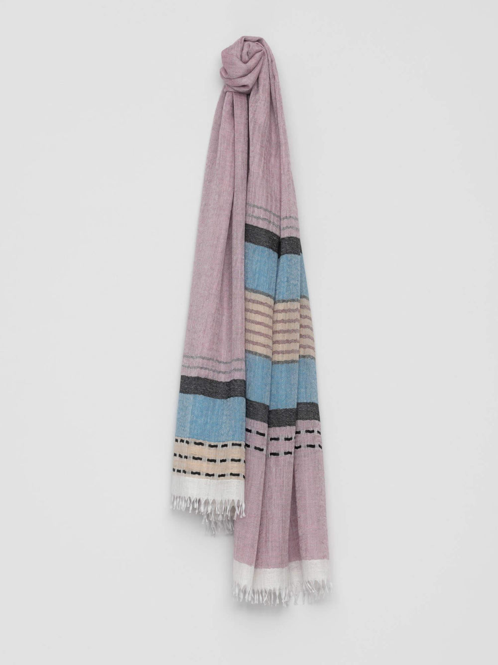 Women's Staffa Mackie Cashmere Silk Scarf Mauve Marine - Begg x Co