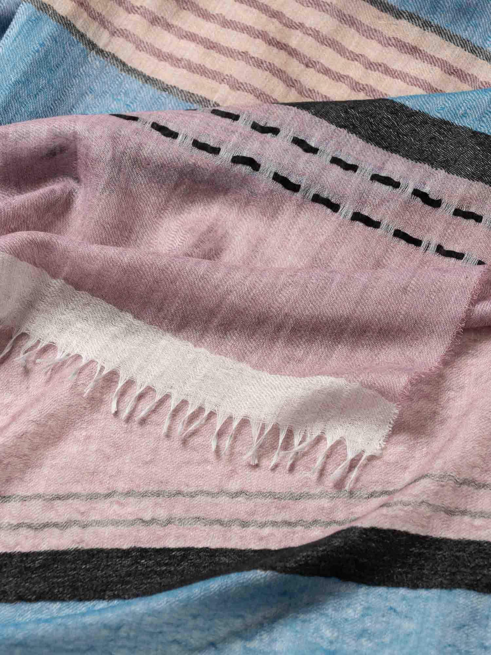 Women's Staffa Mackie Cashmere Silk Scarf Mauve Marine - Begg x Co