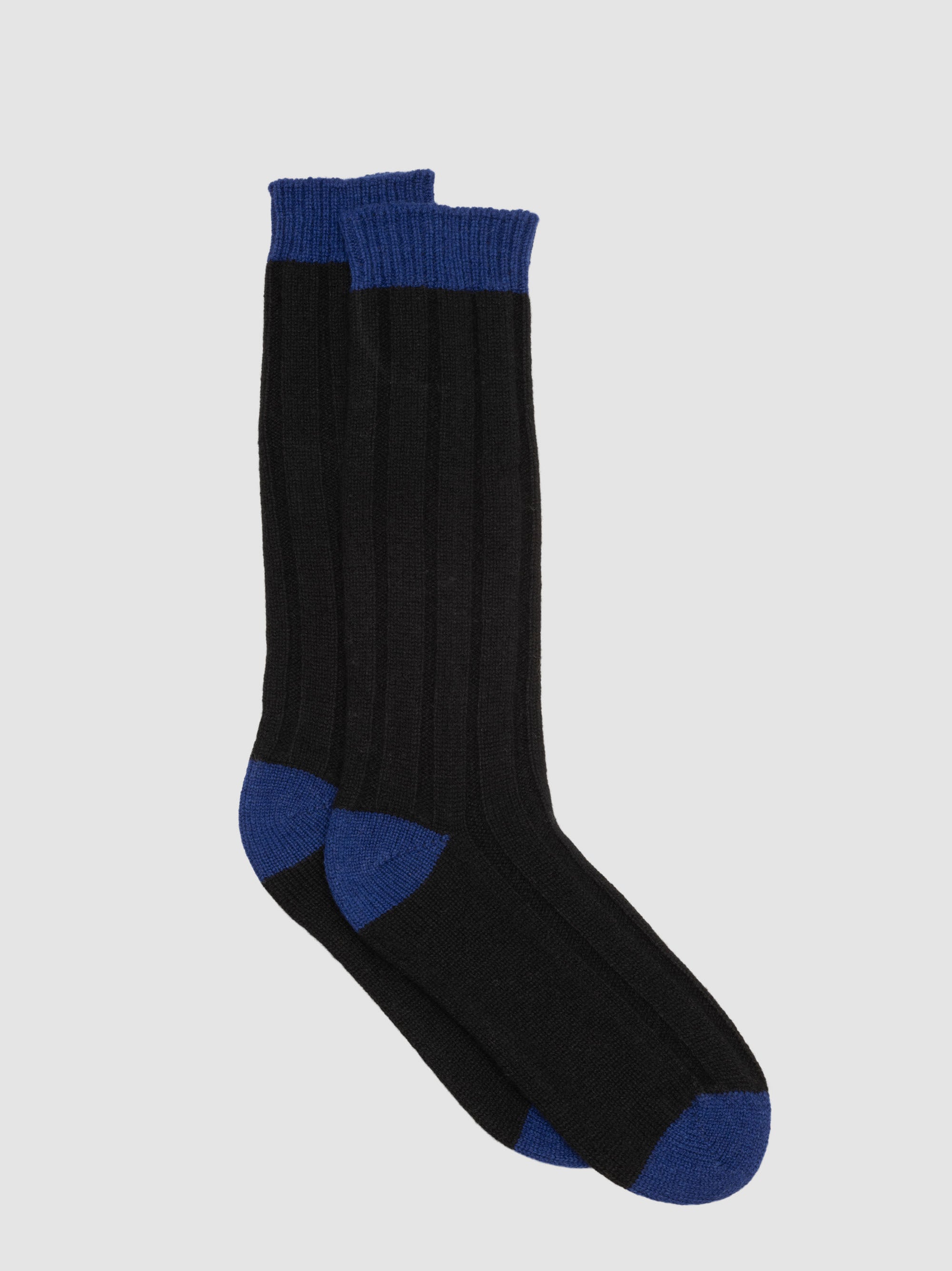 Womens Tipped Cashmere Socks Black Sapphire | Begg x Co