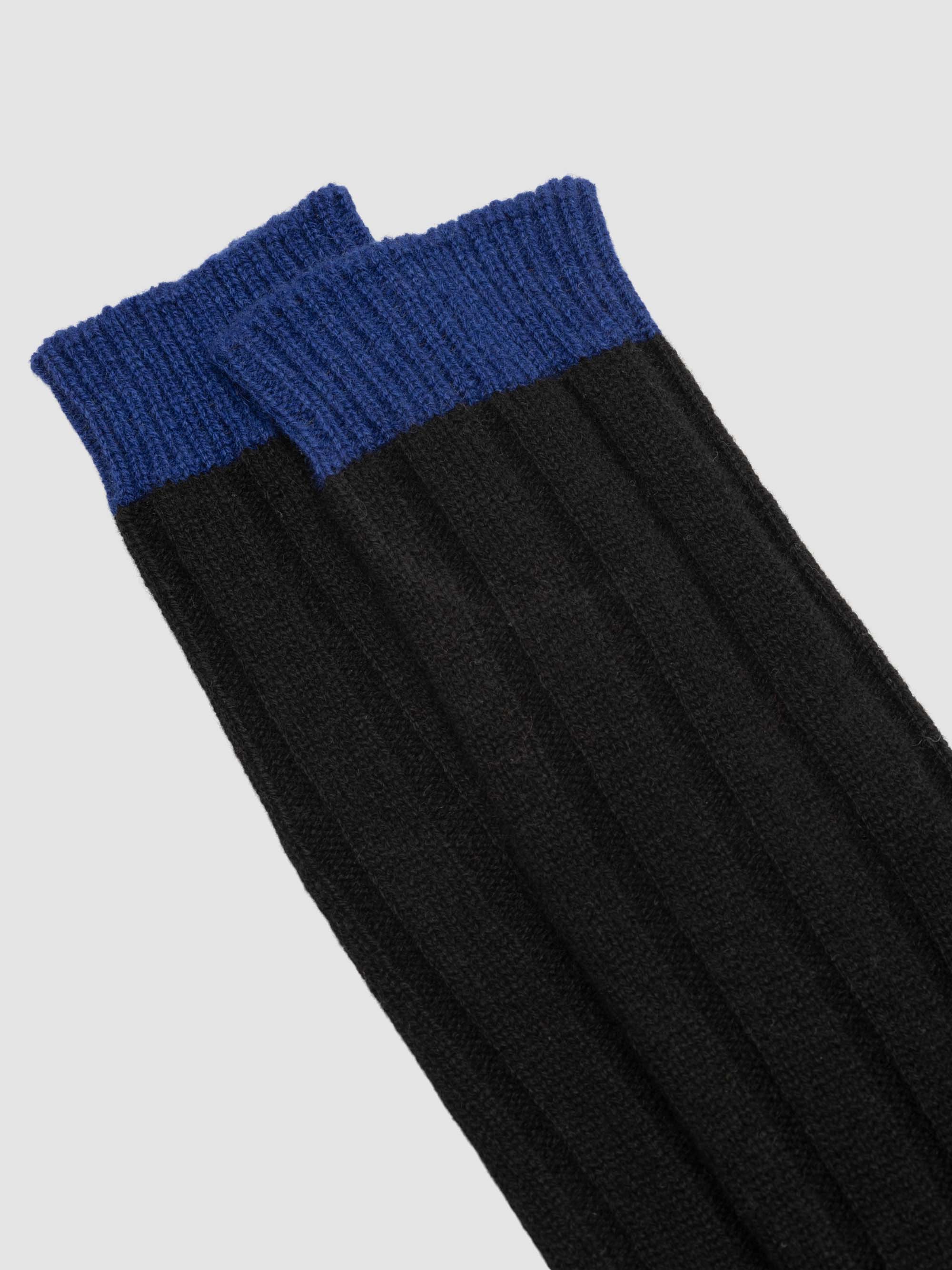 Womens Tipped Cashmere Socks Black Sapphire | Begg x Co