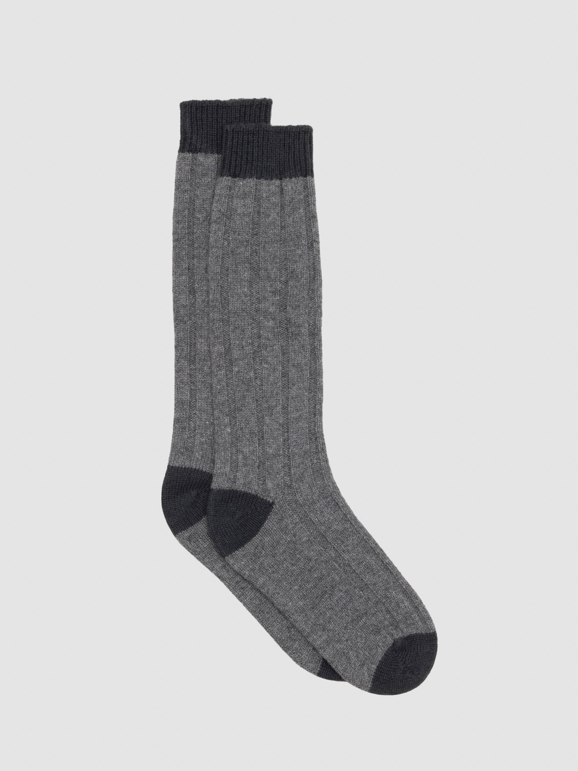 Mens Tipped Cashmere Socks Siberian Grey | Begg x Co