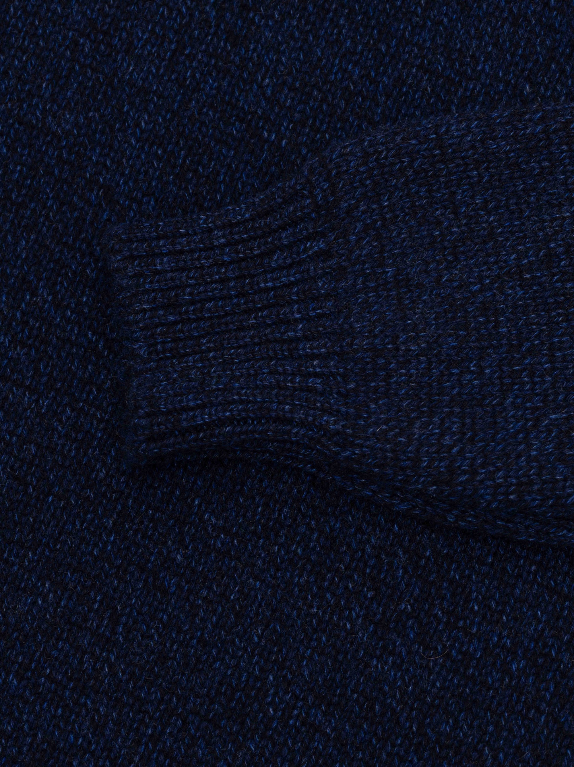 Mens Tweedy Cashmere Crew Neck Sweater Indigo Marl | Begg x Co