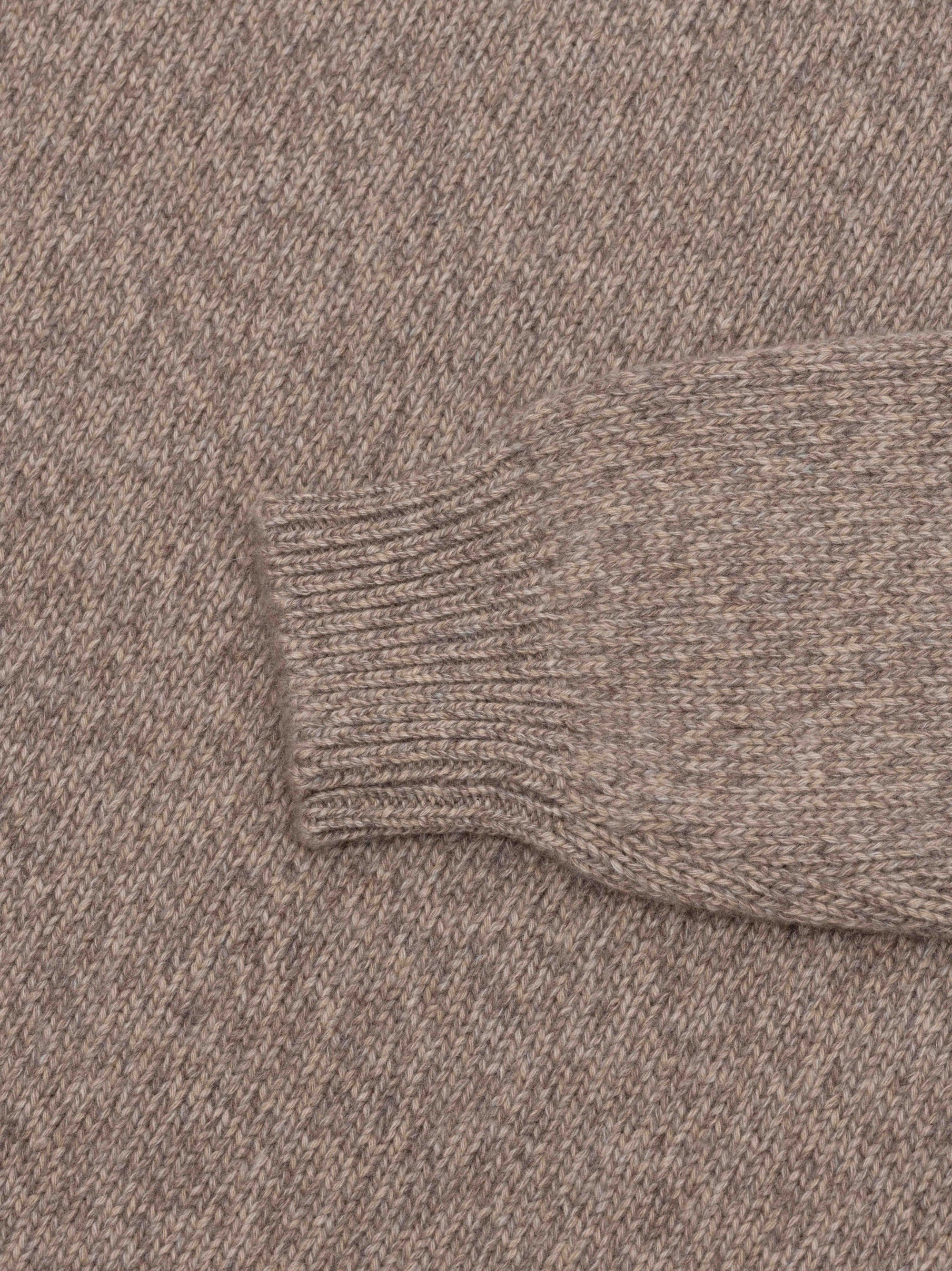 Mens Tweedy Cashmere Crew Neck Sweater Pebble Marl | Begg x Co