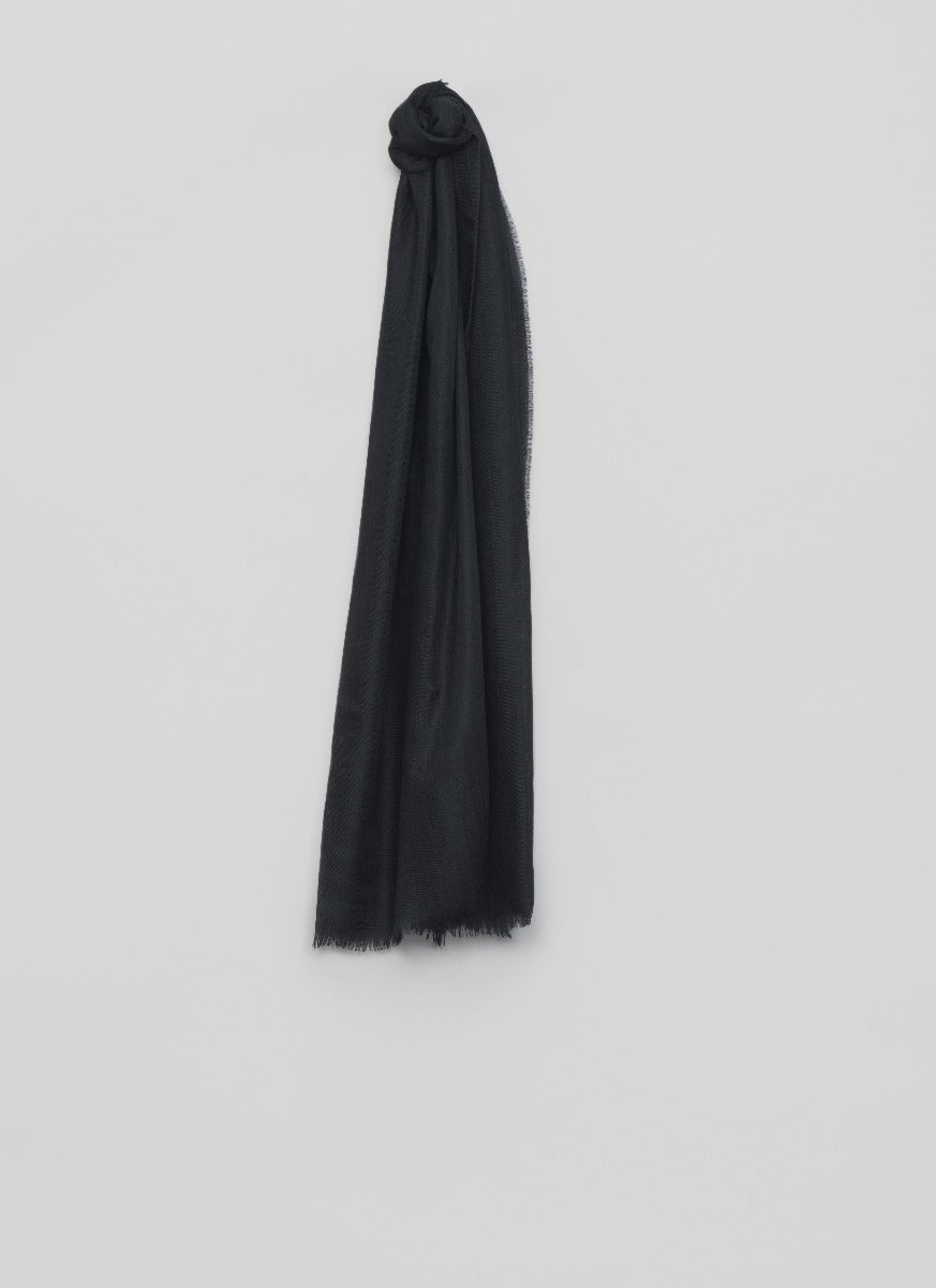 Wispy Plain Mens Cashmere Scarf Black | Begg x Co