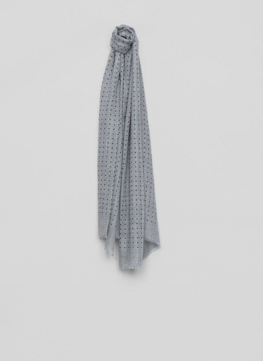 Wispy Hanover Mens Superfine Cashmere Scarf Polka Dot Grey | Begg x Co