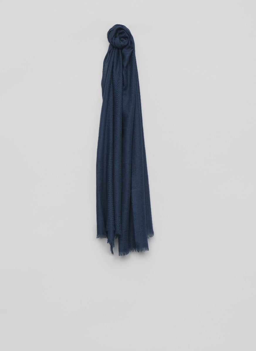 Wispy Plain Womens Superfine Cashmere Scarf Navy | Begg x Co