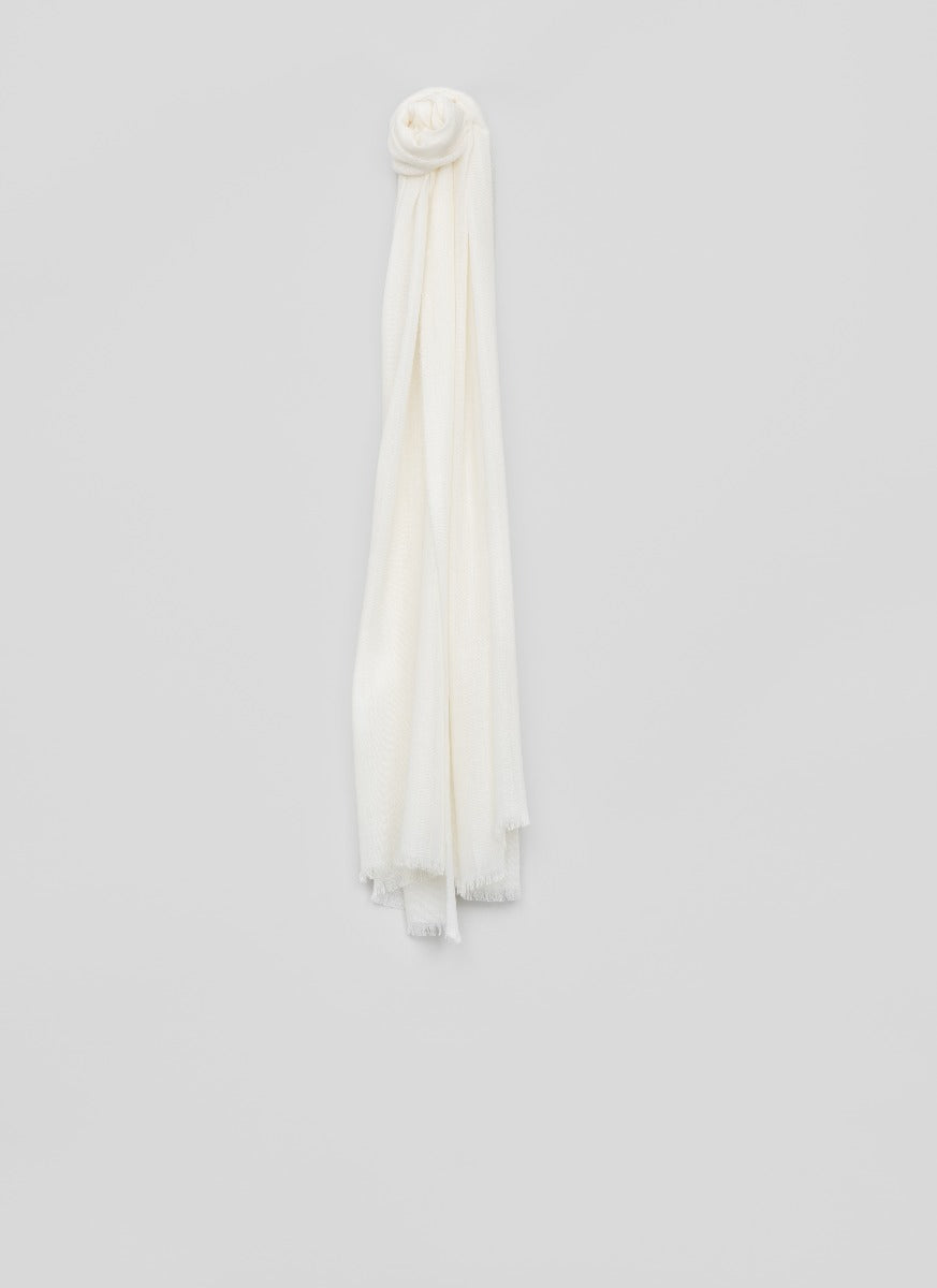 Wispy Plain Womens Cashmere Scarf Snow White | Begg x Co